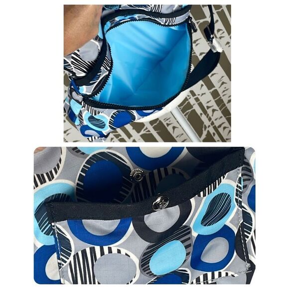 Brighton Dot Print Nylon Crossbody Bag Blue, Black, Gray, White - Picture 7 of 16